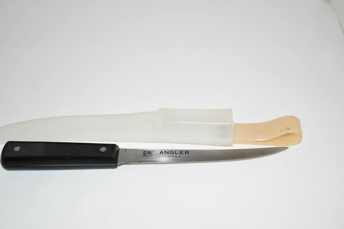 G96 Brand Angler fillet knife 2084 rust proof Japan.: G96 Brand Angler fillet knife 2084 rust proof Japan. Please view all photos as they are part of the description and condition of this Item, Feel free to contact me with questions or picture requests!
