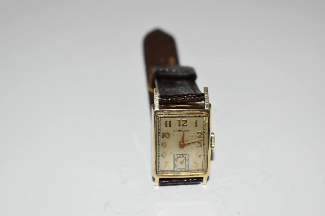 Men's Solid 14k Yellow Gold Hamilton Dress Watch Works Great!!! (1 of 5)