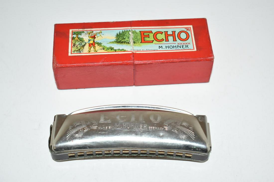 Hohner Echo Curved Harmonica, Made in Germany, Key of C some dents (1 of 4)