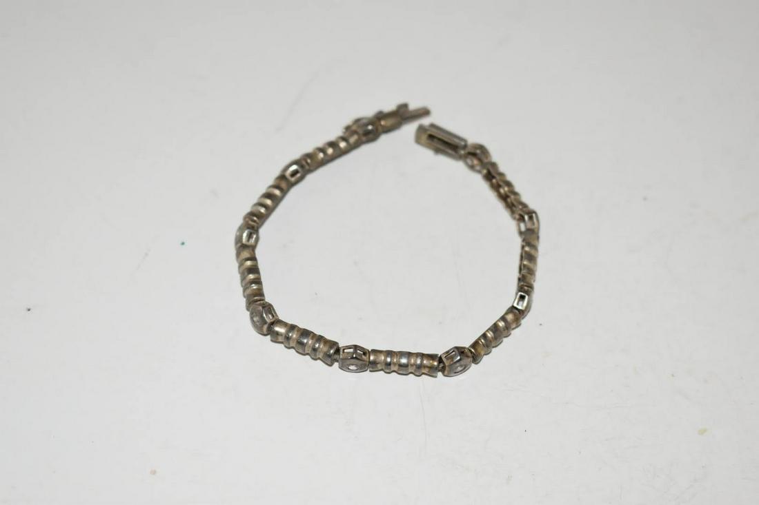 Vintage Sterling Silver Rhinestone Bracelet 7 inches (1 of 3)