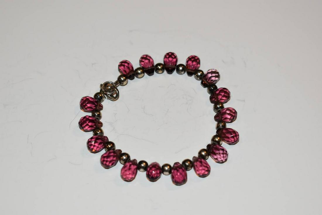 Vintage Sterling Silver Rhinestone Bracelet 6 in (1 of 3)