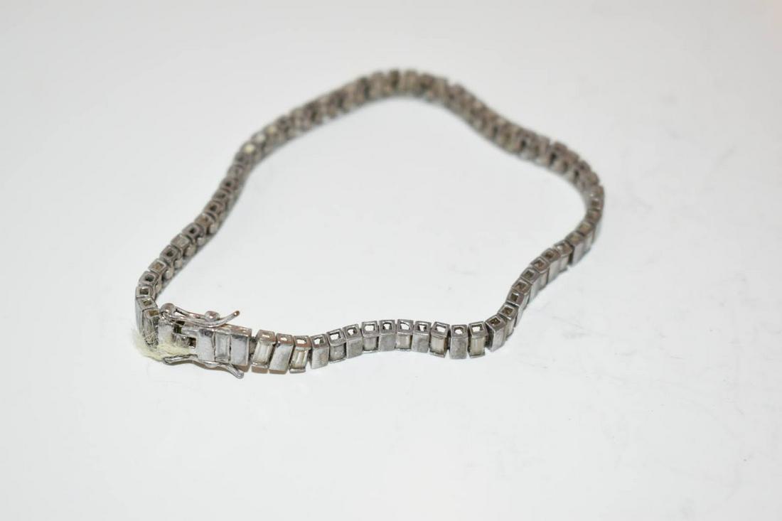 Vintage Sterling Silver Rhinestone Bracelet 2 1/4" (1 of 3)