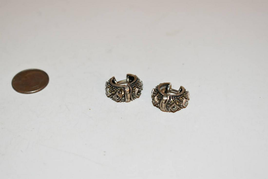 JJ judith jack vintage sterling silver marcasite earrings: JJ judith jack vintage sterling silver marcasite earrings Please view all photos as they are part of the description and condition of this Item, Feel free to contact me with questions or picture reque