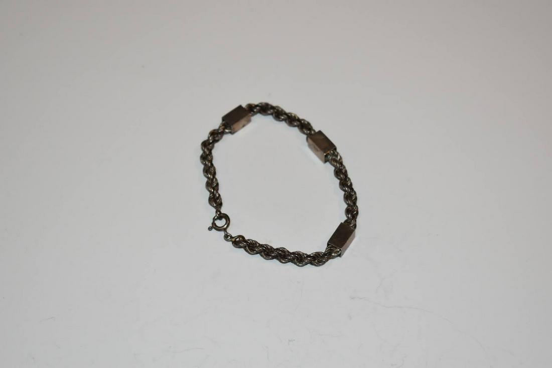 Vintage Sterling Silver Rope Bracelet 5 in (1 of 3)