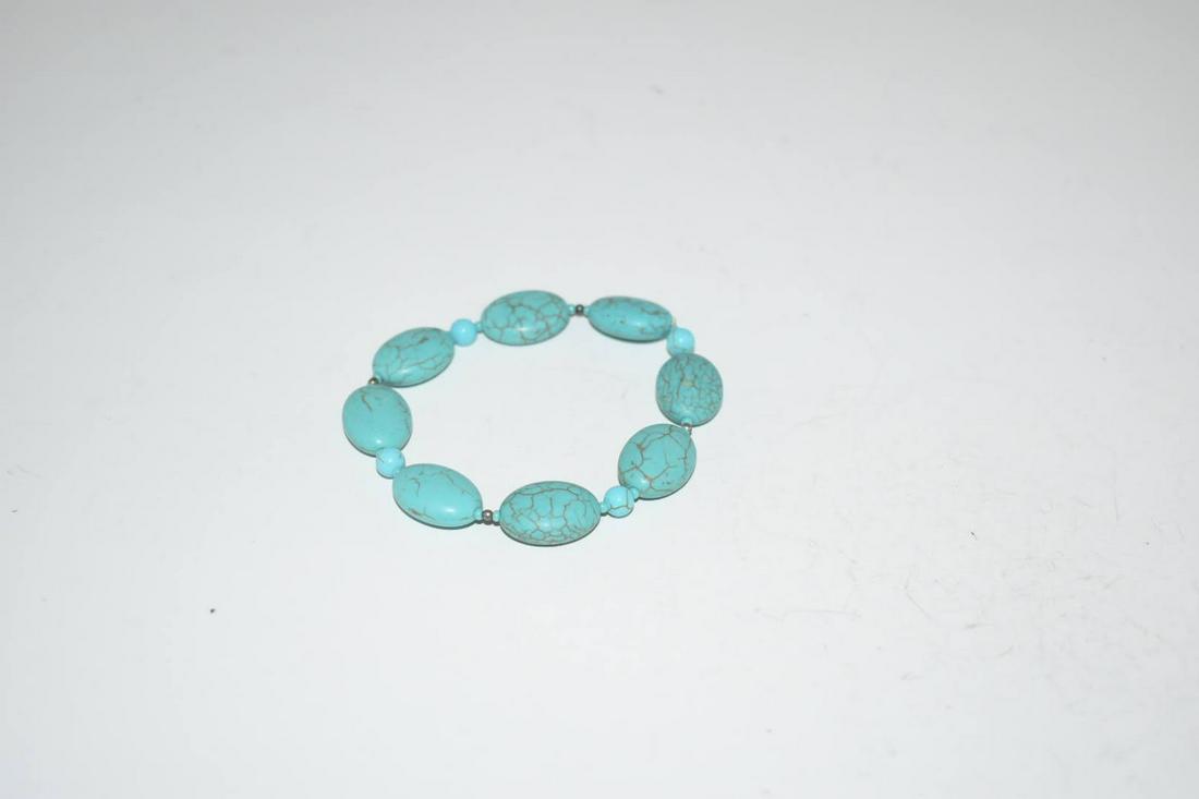 Vintage Turquoise bead Bracelet Stretch (1 of 3)