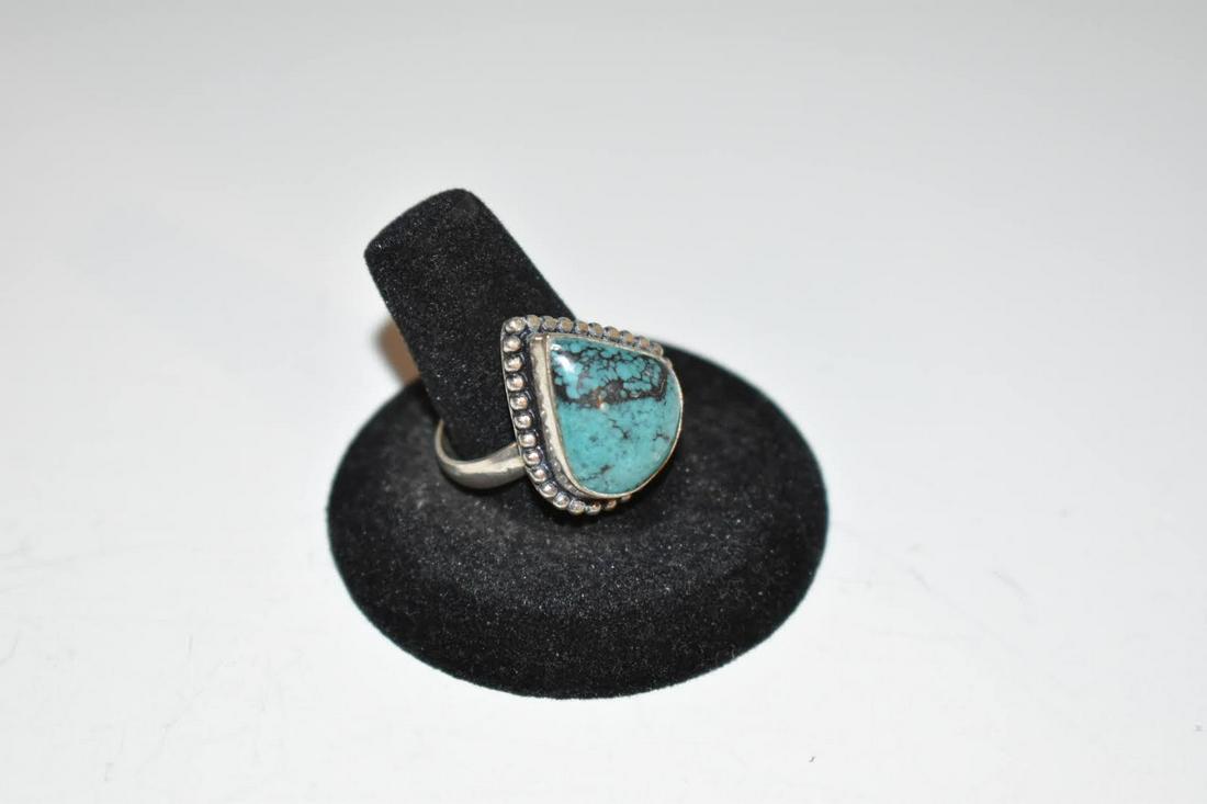 Vintage Sterling Silver Turquoise Ring sz 9.4 (1 of 4)