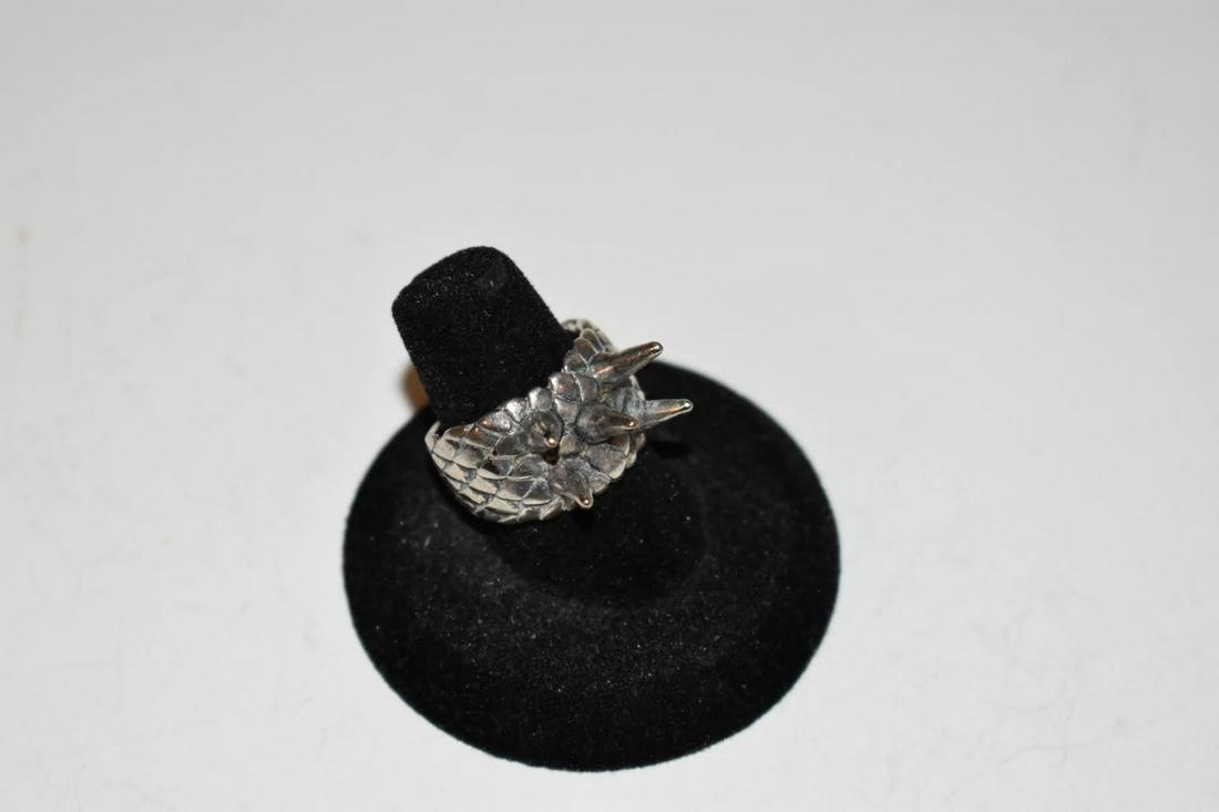 Vintage Spiked Biker Silver Ring sz 12 (1 of 5)