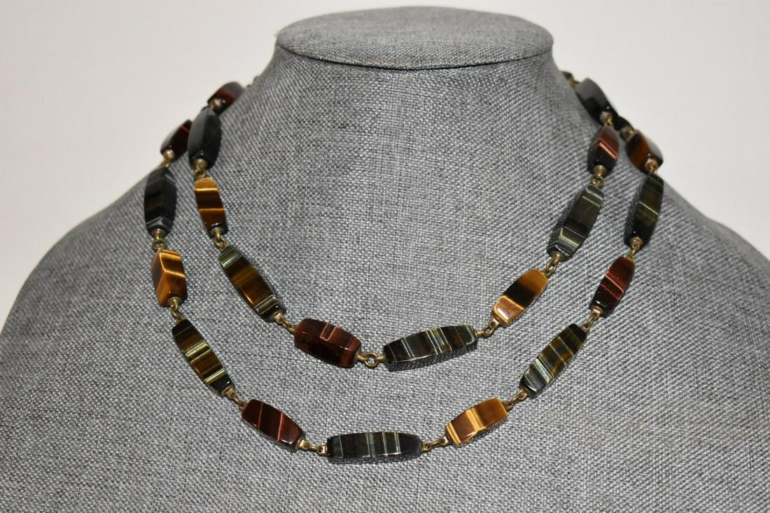 Vintage Tigers Eye Large Necklace 36 inch (1 of 3)