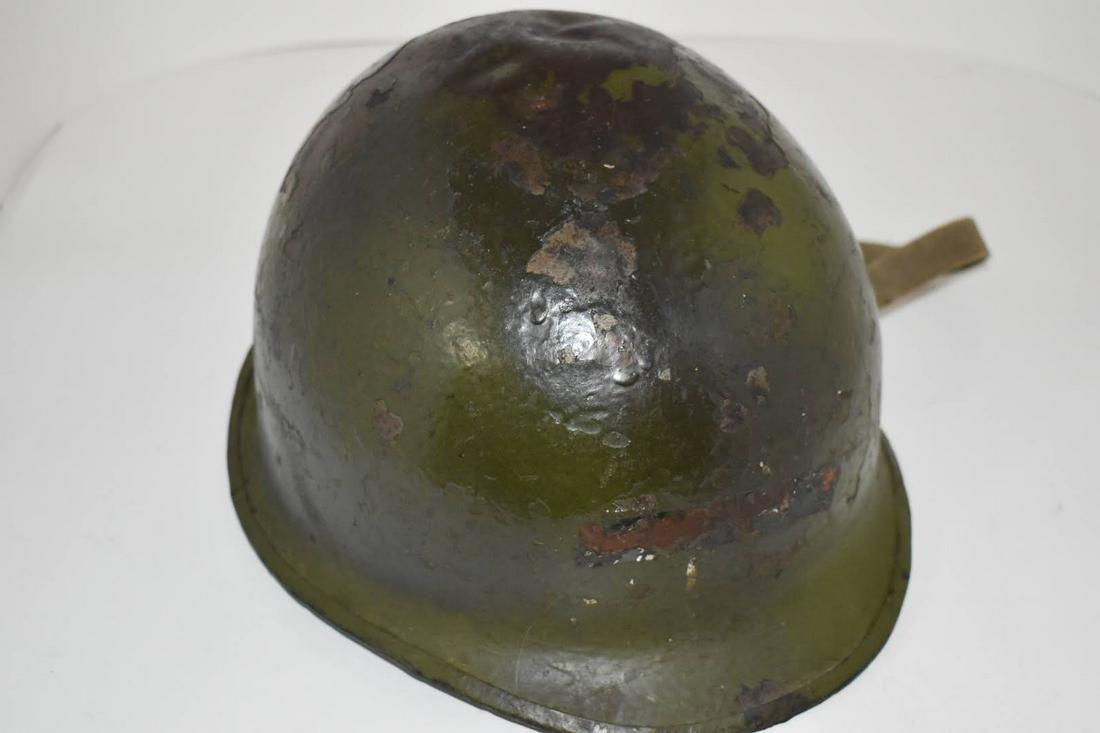Vtg. WWII US Army Front Seam Helmet & Liner (1 of 9)