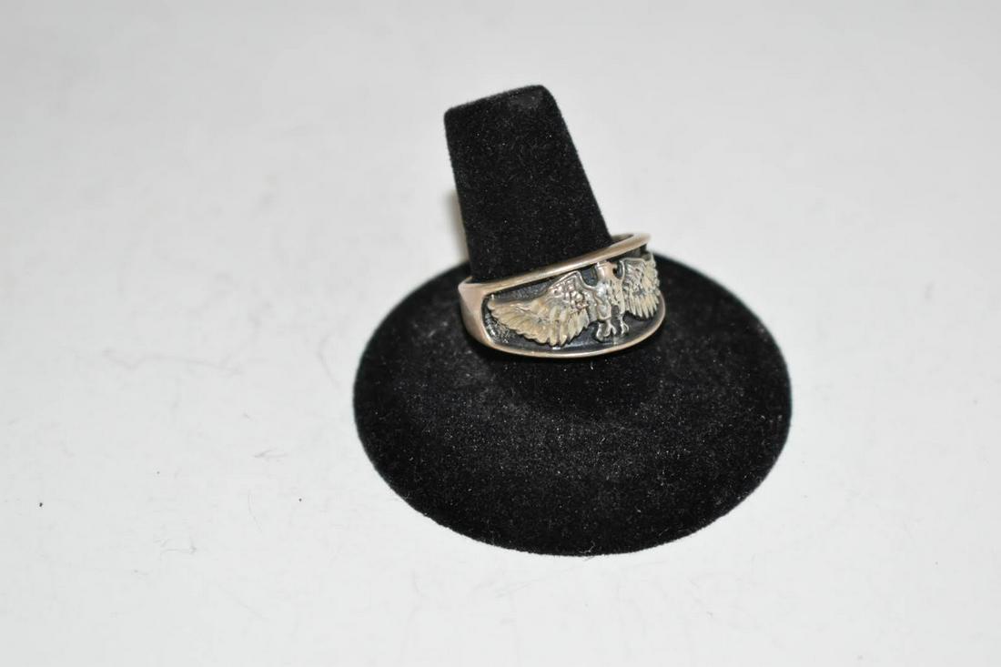 Eagle Mens Vintage Sterling Ring sz 10 (1 of 4)