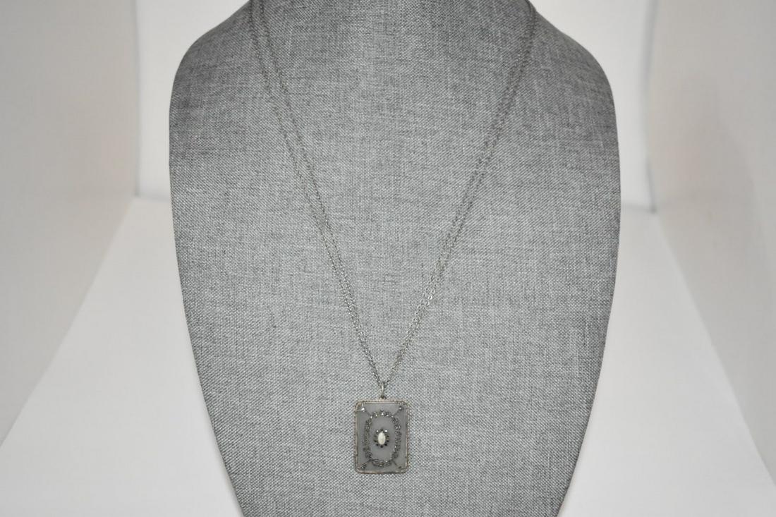 Vintage Sterling Silver Marcasite Pearl Necklace 28": Vintage Sterling Silver Marcasite Pearl Necklace 28" double chain Germany Please view all photos as they are part of the description and condition of this Item, Feel free to contact me with questions 