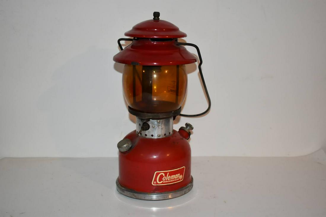 Vintage Coleman 200A RED Lantern Single Mantle Amber Globe! 1965 NICE!: Vintage Coleman 200A RED Lantern Single Mantle Amber Globe! 1965 NICE! Please view all photos as they are part of the description and condition of this Item, Feel free to contact me with questions or