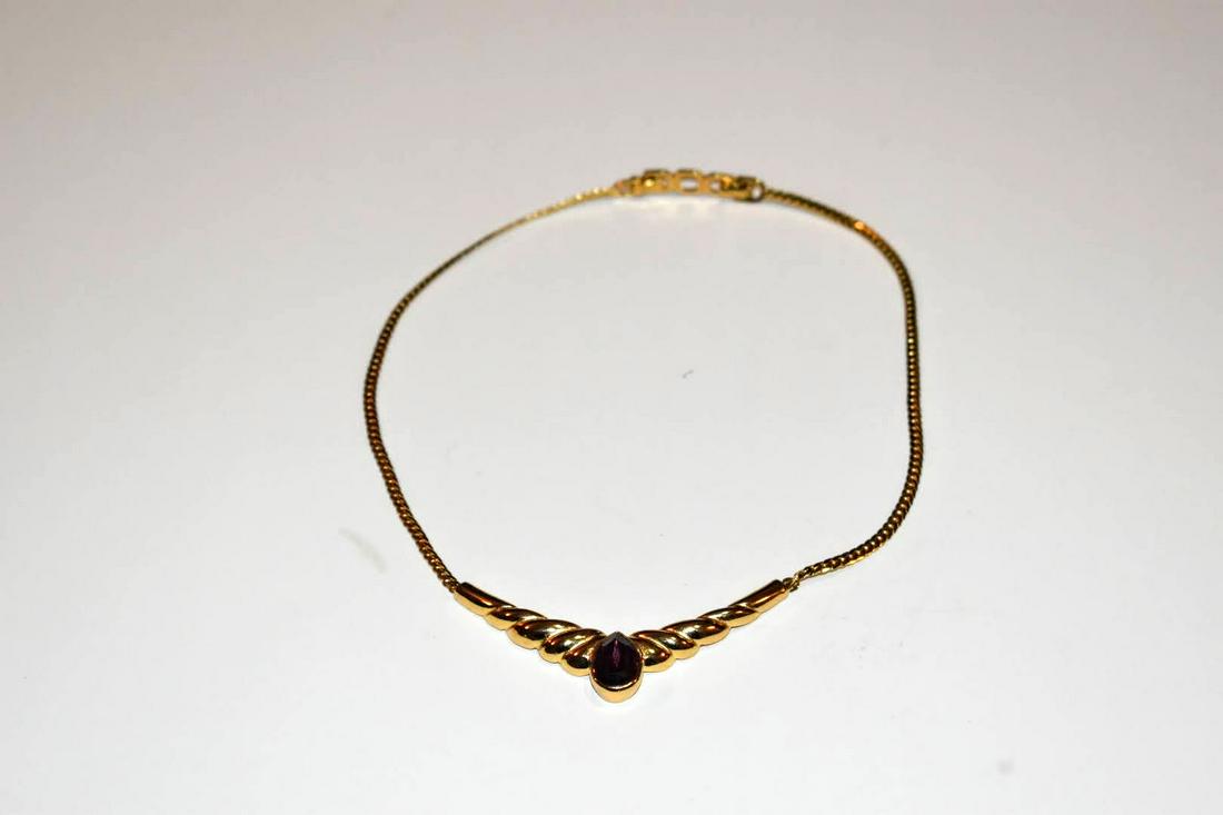 Christian Dior Signed Vintage Collar Necklace Amethyst Purple Crystal Gold: Christian Dior Signed Vintage Collar Necklace Amethyst Purple Crystal Gold Please view all photos as they are part of the description and condition of this Item, Feel free to contact me with questions