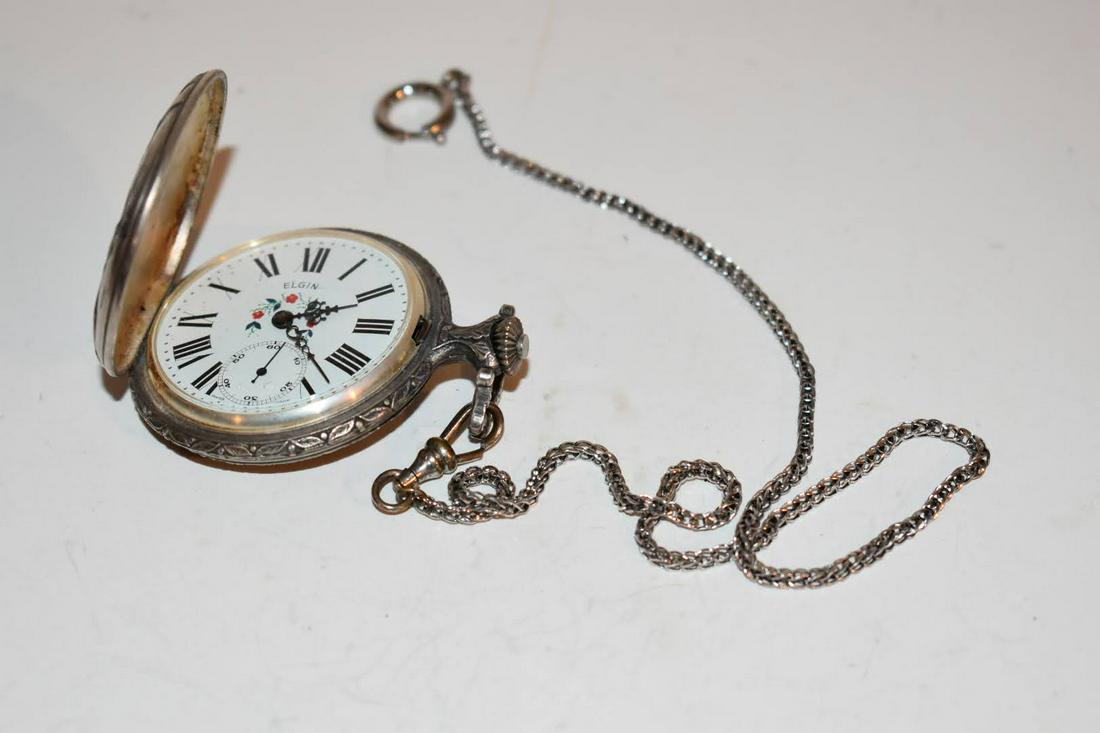 ELGIN Pocket Watch Hand-winding Vintage Antique Working Flowers: ELGIN Pocket Watch Hand-winding Vintage Antique Working Flowers Please view all photos as they are part of the description and condition of this Item, Feel free to contact me with questions or picture