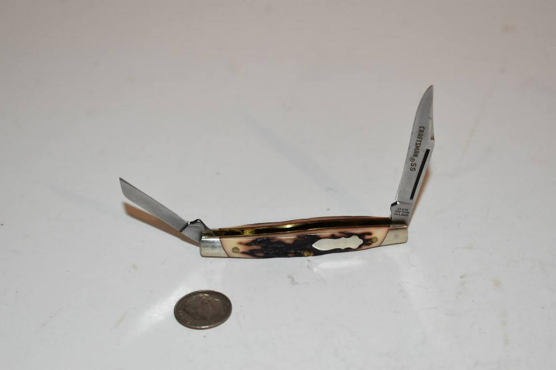 Vintage Sears Craftsman 2 Blade Pocket Knife USA 95221: Vintage Sears Craftsman 2 Blade Pocket Knife USA 95221 Please view all photos as they are part of the description and condition of this Item, Feel free to contact me with questions or picture requests