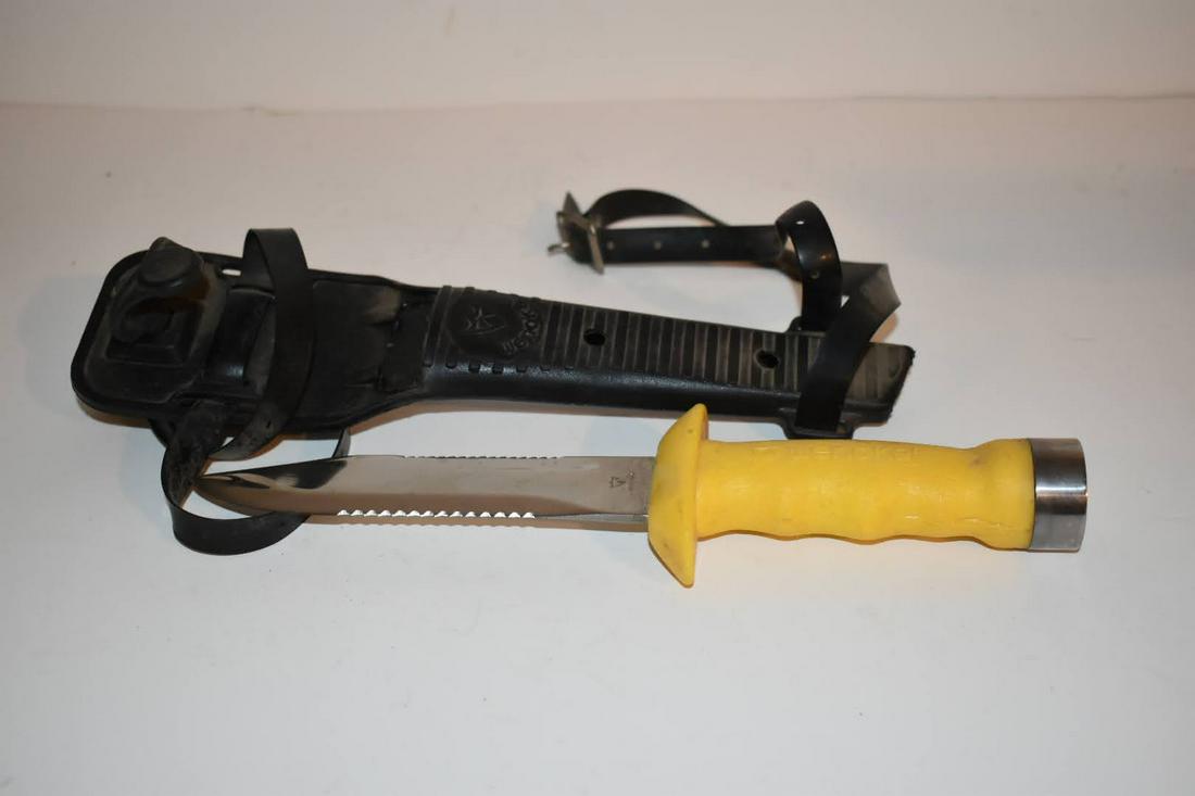 VTG Wenoka Scuba Diving Knife 7793 w/ Sheath Stainless Steel Japan 6â€ Blade (1 of 4)