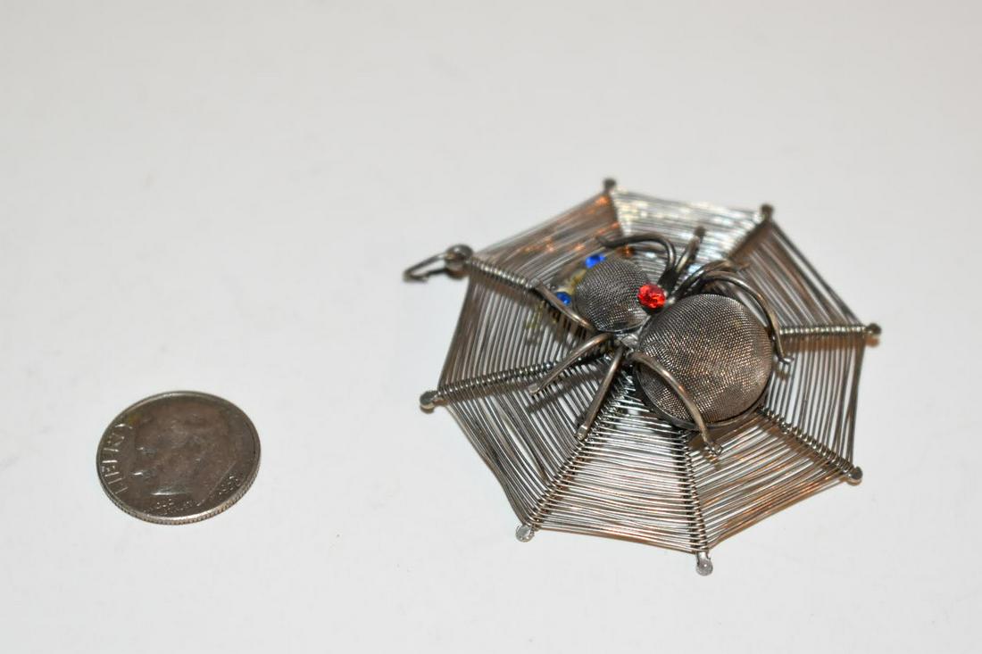 Vintage Spider in a Web Brooch Pin (1 of 4)