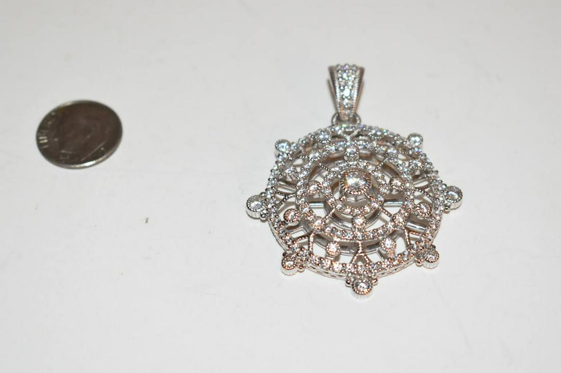 Judith Ripka 925 Sterling Silver Large Crystal Brooch (1 of 4)