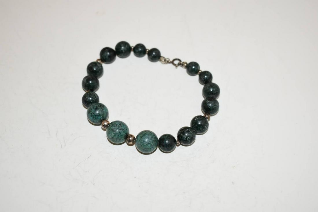 Vintage Native American Sterling Silver Beaded Bracelet (1 of 3)