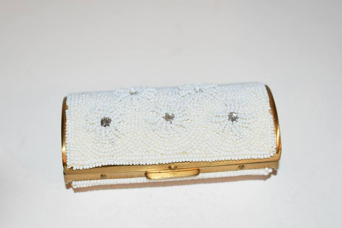 Vintage Beaded Brass Lipstick Case 3 1/2 inch (1 of 4)