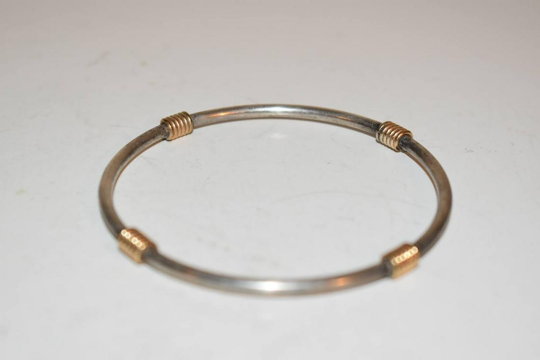 Vintage Sterling Silver 14k Gold Bracelet 7 inch: Vintage Sterling Silver 14k Gold Bracelet 7 inch Please view all photos as they are part of the description and condition of this Item, Feel free to contact me with questions or picture requests! Used