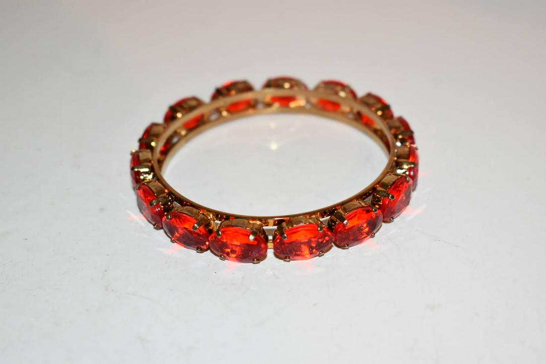 Vintage large Rhinestone Gold tone Bracelet 7" (1 of 2)