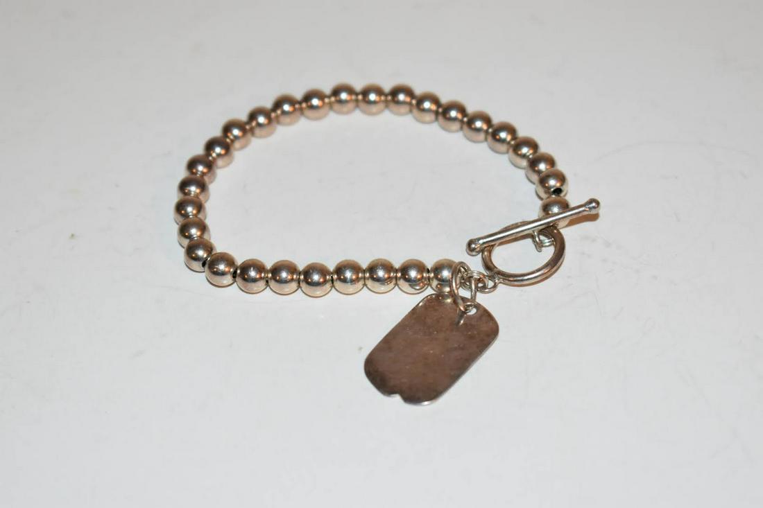 Vintage Sterling Silver Beaded Bracelet 7" (1 of 4)