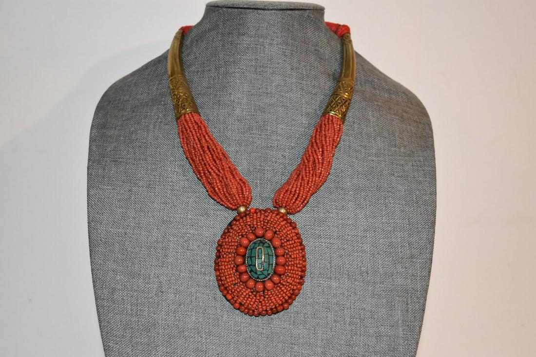 Vintage Beaded Old Necklace 18" (1 of 6)