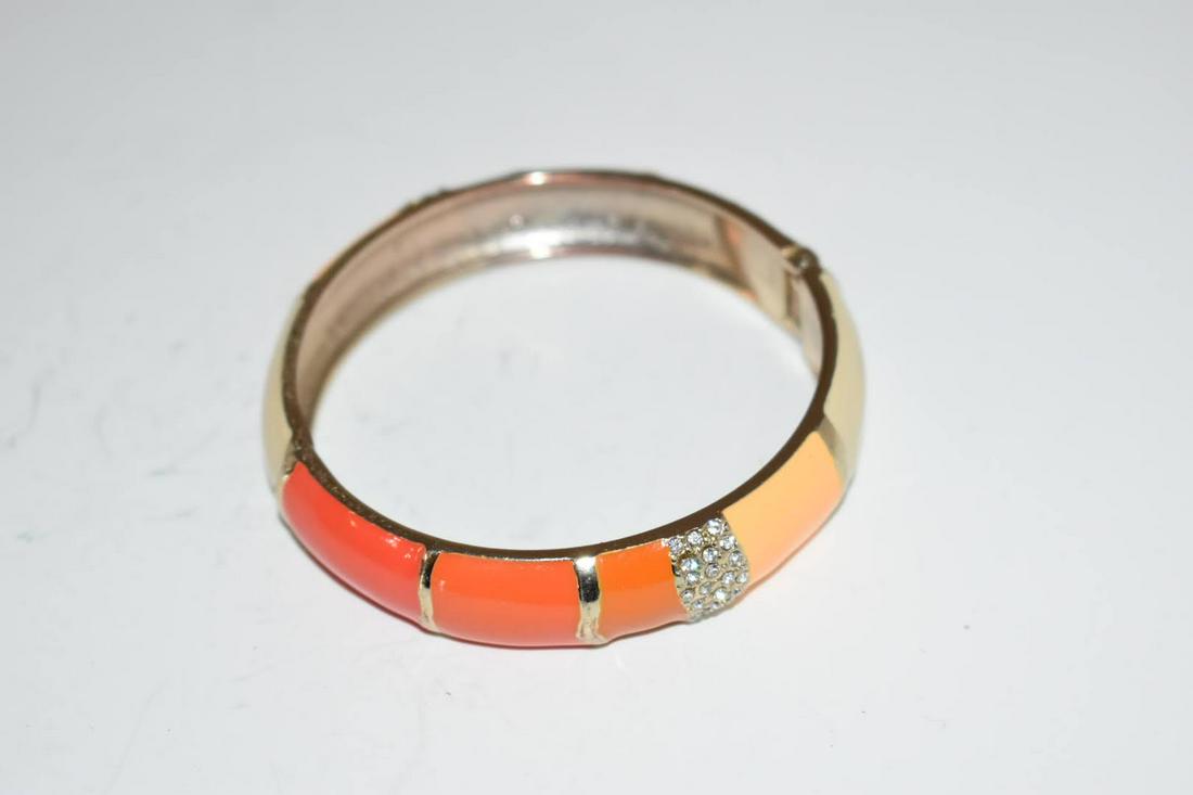 Vintage spring loaded Colorful Enamel Bracelet 2 1/4" (1 of 3)