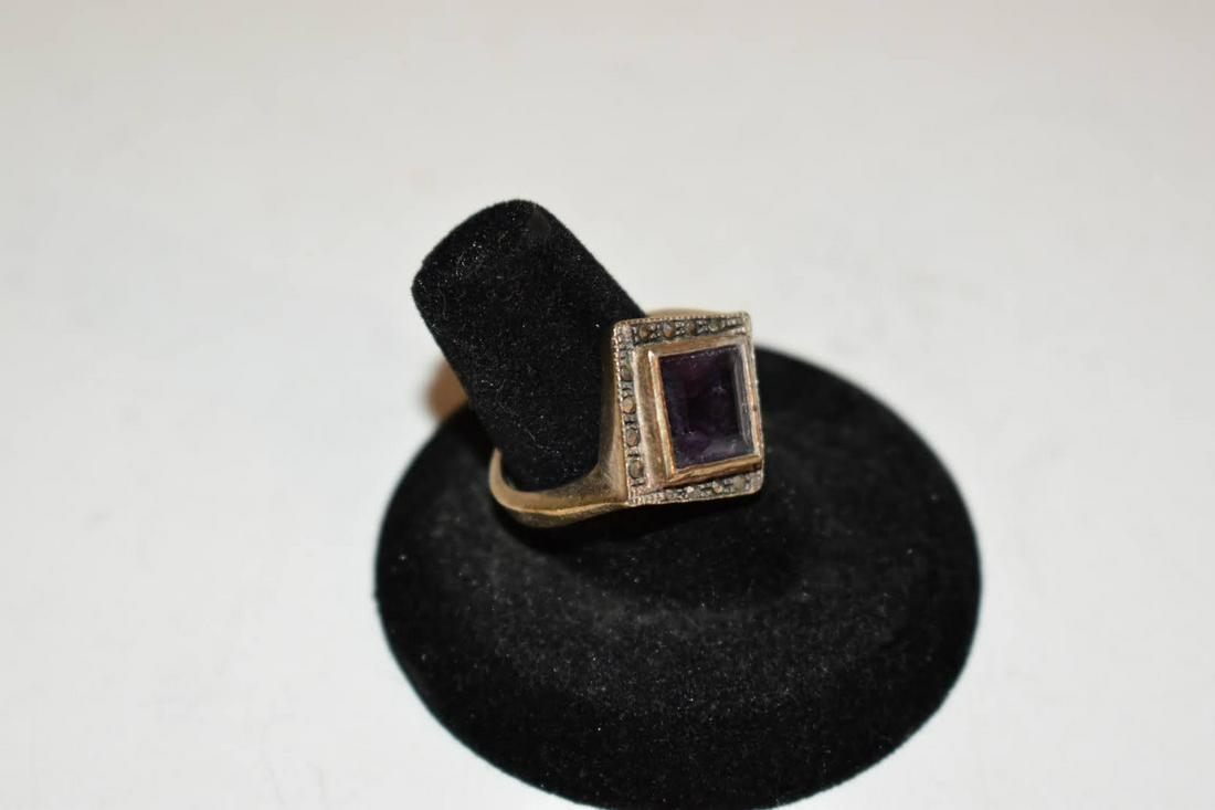 Vintage Sterling Silver Marcasite Amethyst Ring size 8: Vintage Sterling Silver Marcasite Amethyst Ring size 8 Please view all photos as they are part of the description and condition of this Item, Feel free to contact me with questions or picture requests