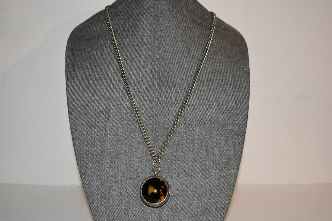 Vintage Ralph Laurn Locket FAUX Tottoise Shell On Biker Type Chain Necklace 40 inch: Vintage Ralph Laurn Locket FAUX Tottoise Shell On Biker Type Chain Necklace 40 inch Please view all photos as they are part of the description and condition of this Item, Feel free to contact me with