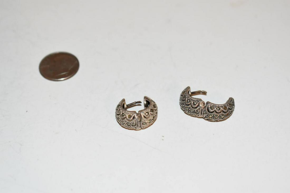 JJ judith jack vintage sterling silver marcasite earrings: JJ judith jack vintage sterling silver marcasite earrings Please view all photos as they are part of the description and condition of this Item, Feel free to contact me with questions or picture reque