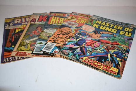 Vintage Lot Of 5 Comic Books Bronze, Silver, Copper: Ringo Kid 13, Kull 3, Hercules 5, Marvels Greatest Comics 64, Master Of Kung fu 34 fair condition Please view all photos as they are part of the description and condition of this Item, Feel free to co