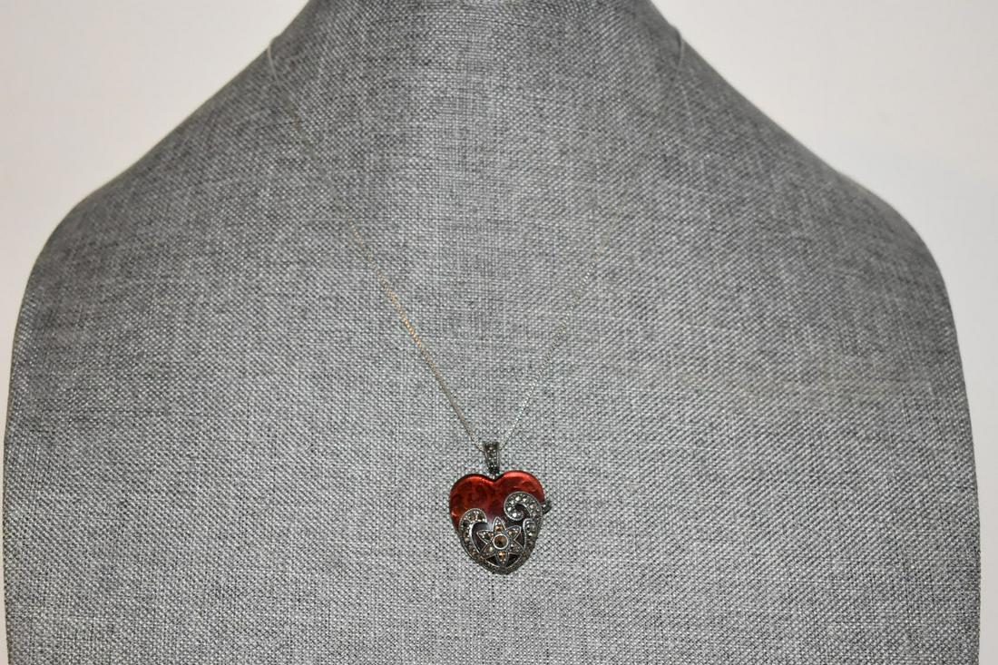 Vintage Sterling Silver Marcasite Heart Necklace Pendant 18 in: Vintage Sterling Silver Marcasite Heart Necklace Pendant 18 in Please view all photos as they are part of the description and condition of this Item, Feel free to contact me with questions or picture 