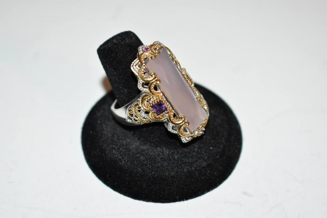 Vintage Sterling Silver Amethyst Ring sz 9 (1 of 5)