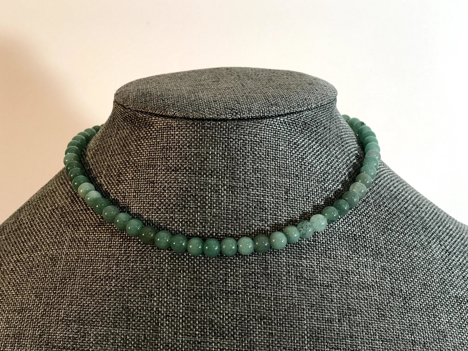 VTG Chinese GENUINE Water Jadeite Jade Necklace 20" (1 of 4)