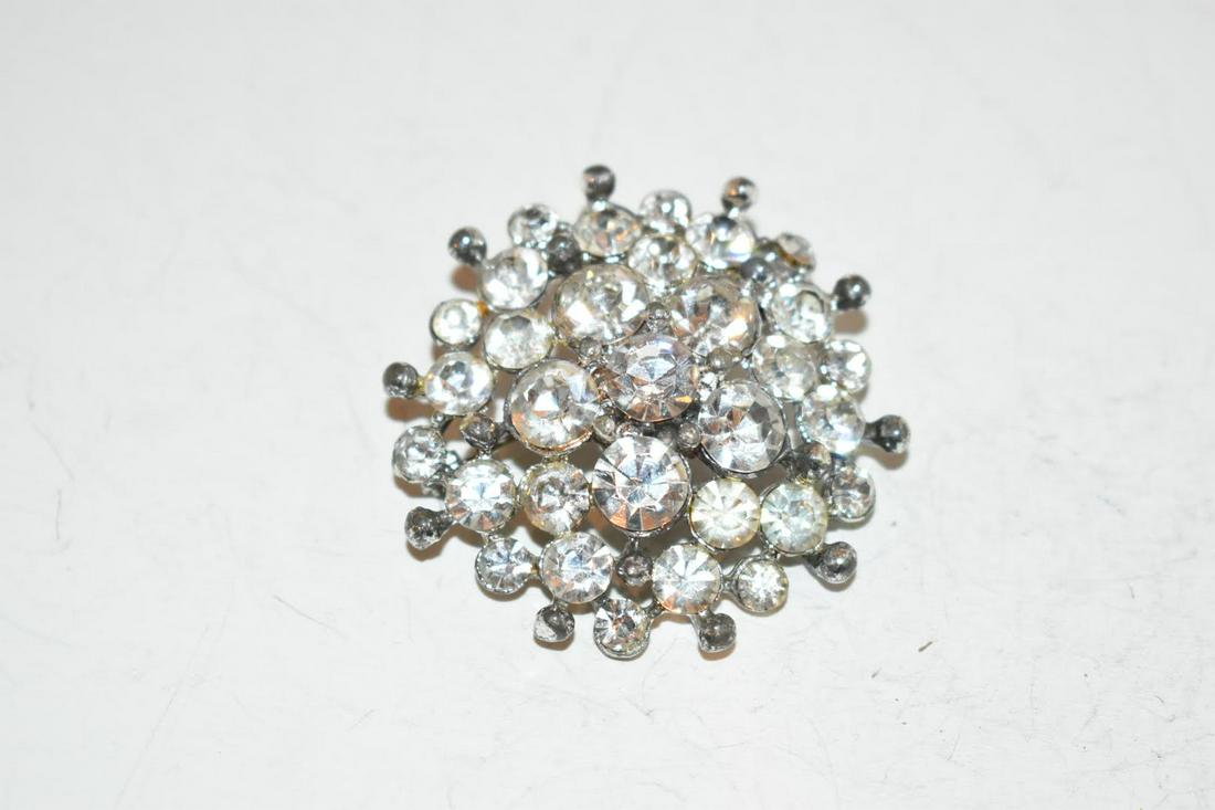 Vintage Rhinestone snow flake Brooch 2" (1 of 3)