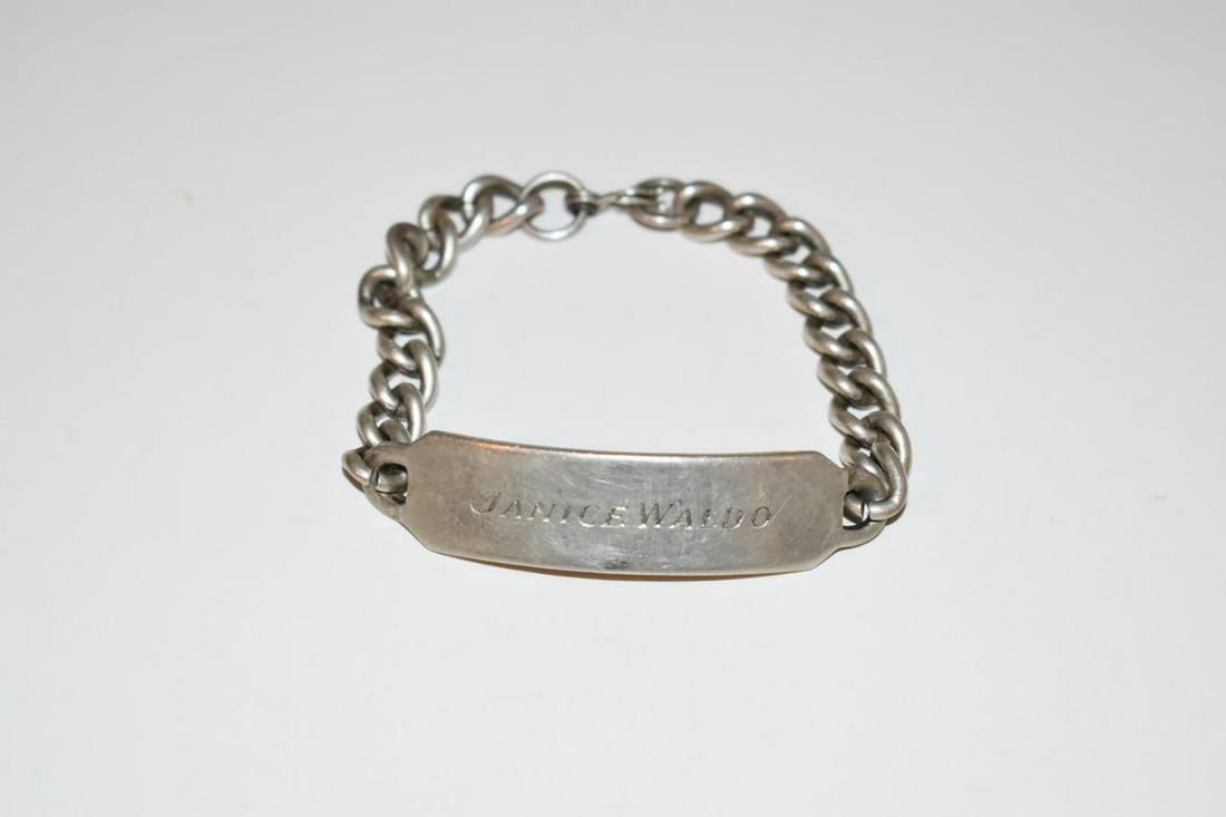 Vintage Sterling Silver Name Bracelet with name 7 inches (1 of 5)