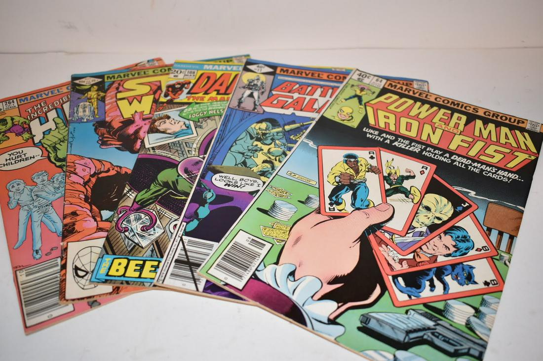 Vintage Lot Of 5 Comic Books Bronze, Silver, Copper: hulk 264, star wars 59, daredevil 108, galactica 11, power man 64 Please view all photos as they are part of the description and condition of this Item, Feel free to contact me with questions or pictu
