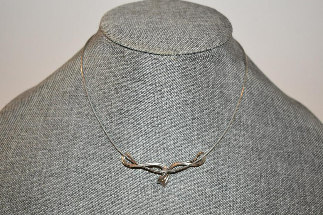 Vintage Sterling Silver Necklace Choker pendant 10 in: Vintage Sterling Silver Necklace Choker pendant 10 in Please view all photos as they are part of the description and condition of this Item, Feel free to contact me with questions or picture requests!