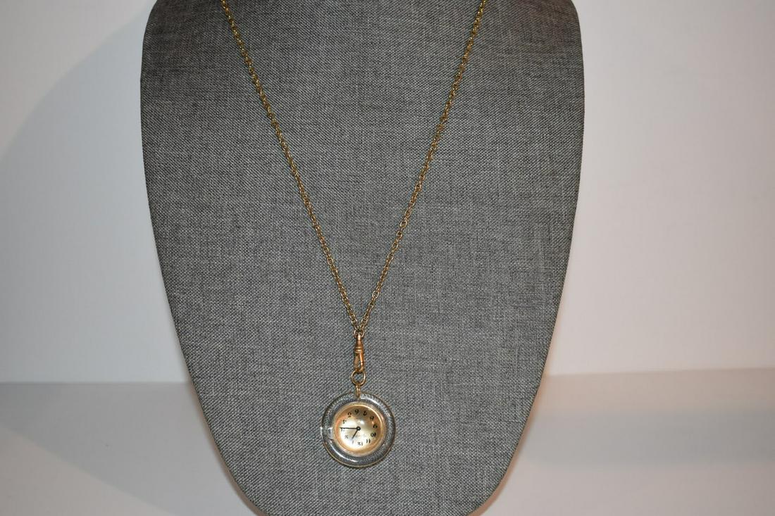 vintage 17 jewel lucite necklace watch pendant works (1 of 5)