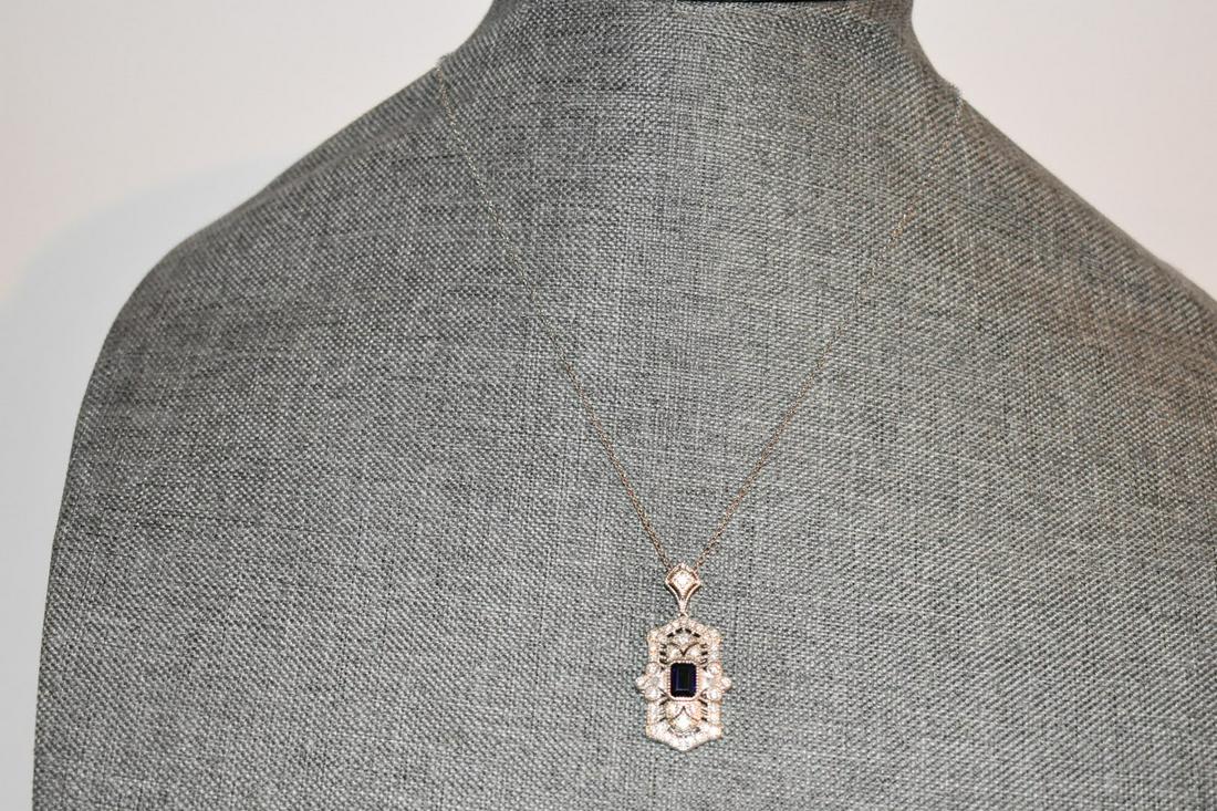 Chuck Clemency STS Sterling Silver 925 Blue Topaz Necklace pendant 18" (1 of 4)