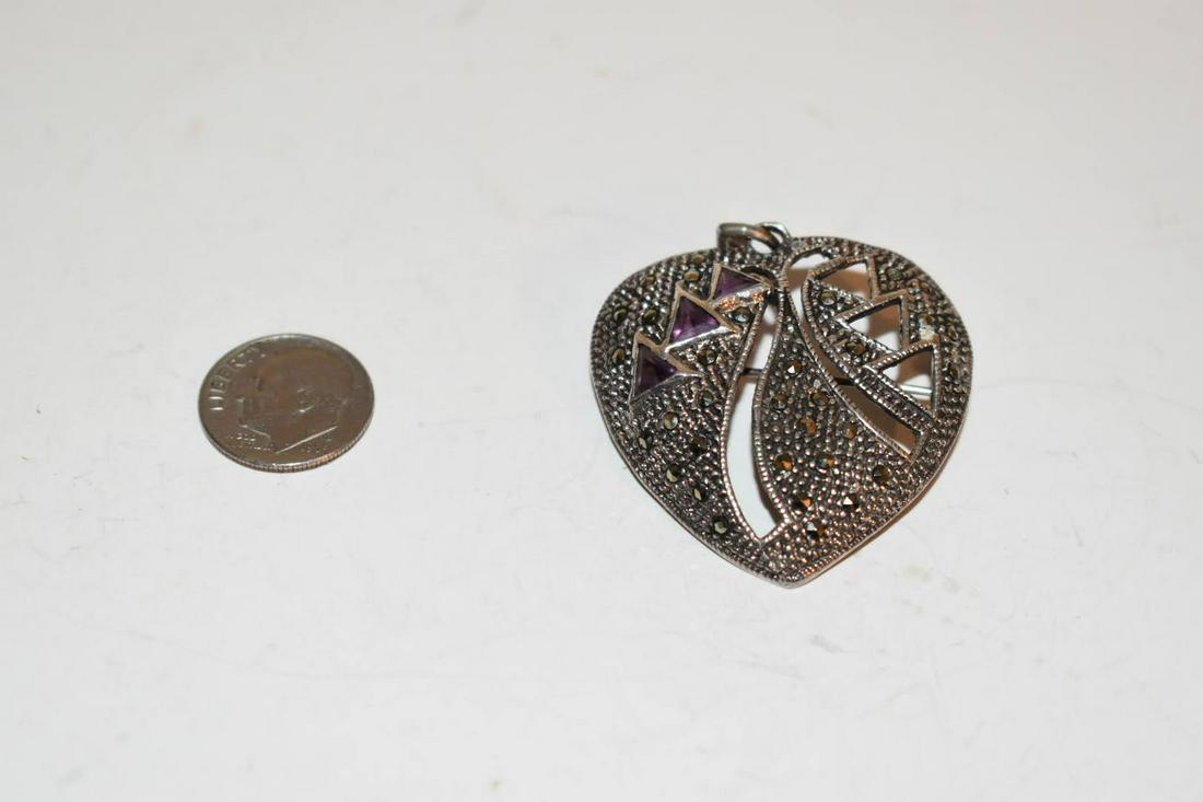 Vintage Sterling Silver Marcasite Brooch Pendant: Vintage Sterling Silver Marcasite Brooch Pendant Please view all photos as they are part of the description and condition of this Item, Feel free to contact me with questions or picture requests! Used