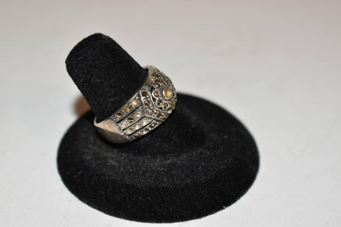 Vintage Marcasite Sterling Silver Ring 7.7 missing stones: Vintage Marcasite Sterling Silver Ring 7.7 missing stones Please view all photos as they are part of the description and condition of this Item, Feel free to contact me with questions or picture reque