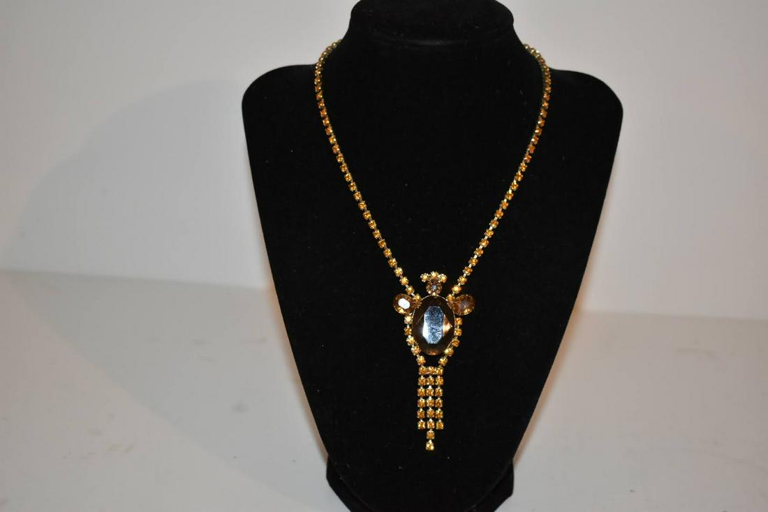 vintage rhinestone necklace 14" (1 of 5)