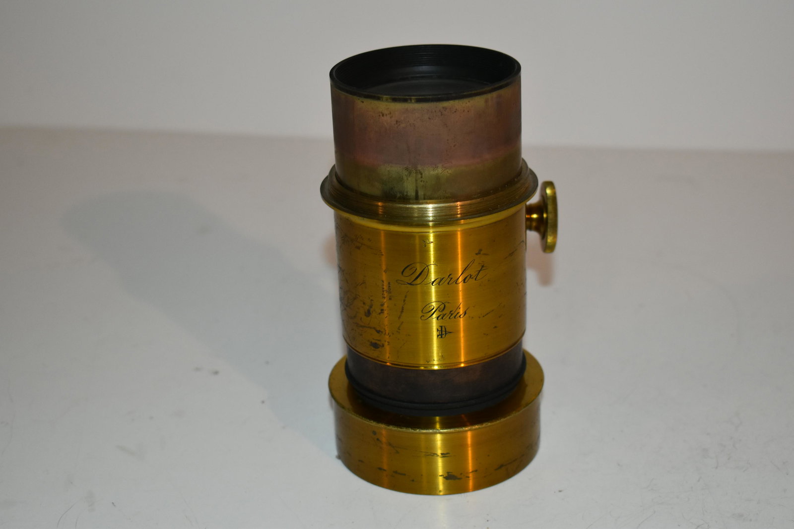 Antique Vintage Brass DARLOT PARIS Camera Lens 4 1/2" (1 of 7)
