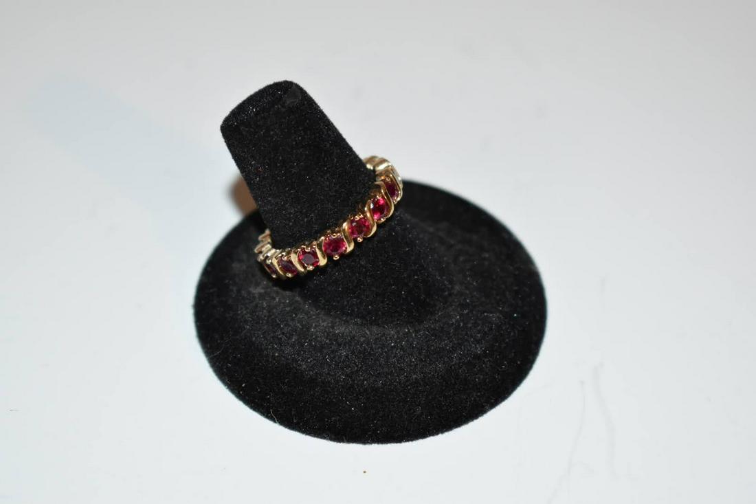 vintage sterling silver ruby ring sz 8 (1 of 4)