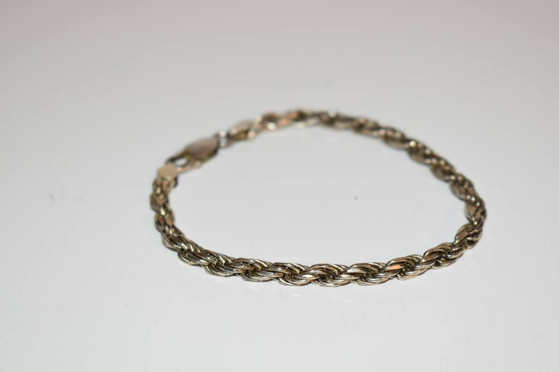 vintage sterling silver italy rope chain bracelet 8" 15 grams (1 of 3)