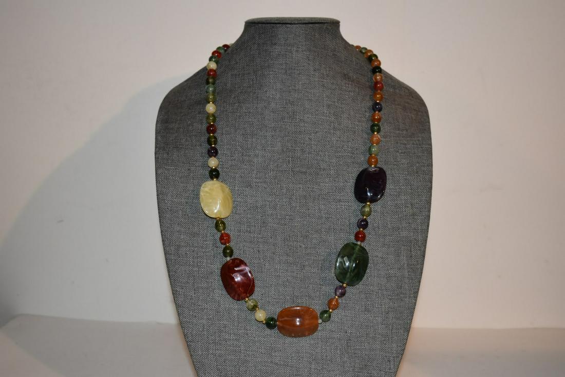 Vintage Colorful Beaded Necklace 28" (1 of 4)