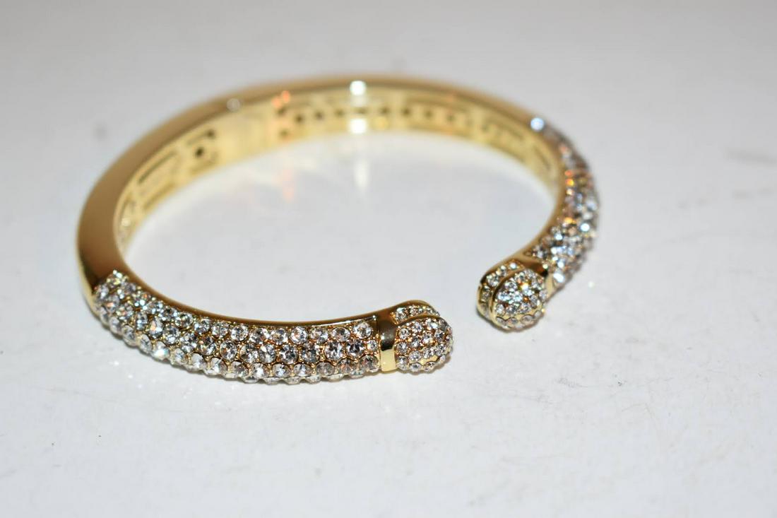 Vintage goldtone rhinestone hinged Bracelet (1 of 3)